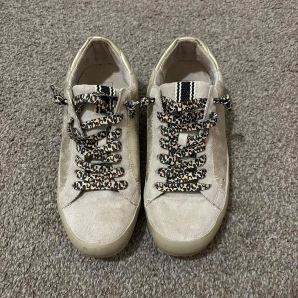 ShuShop Beige Leopard Print Kids Sneakers